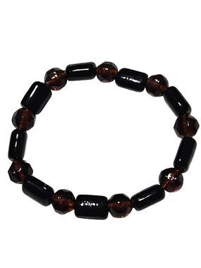 Boho Beaded Bracelet Brown Black Beads Stretch Natural Fashion Jewelry Unisex